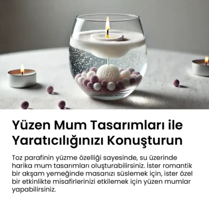 5 Kırmızı Toz Parafin - Yüzen Mumlar Yapın 1 Kg