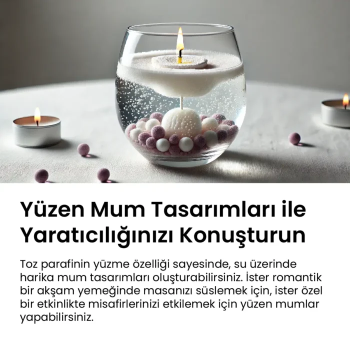 Kırmızı Toz Parafin - Yüzen Mumlar Yapın 1 Kg - Görsel 5