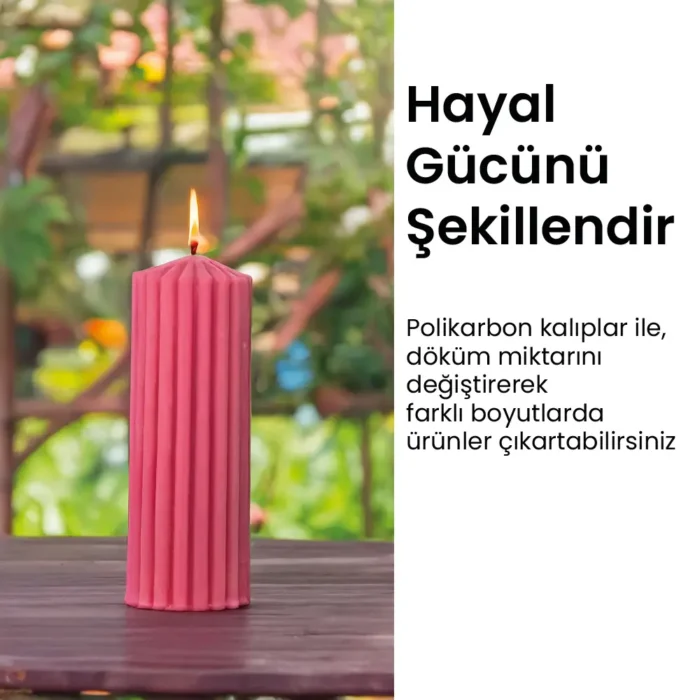 Sütun Mum Pleksi Kalıp - 550 Gr Hacimli - Görsel 4