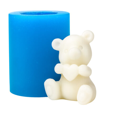 Kalp Tutan Mini Ayı Silikon Kalıbı - 3 cm Bardak Üstü Süslemeye Uygun