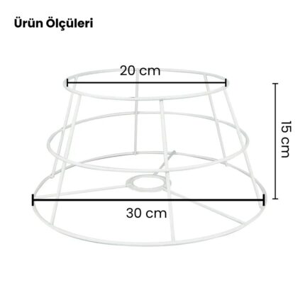 Alternative view of 2 Katlı Abajur Kasası Makrome Sarımına Uygun – Bohem Tarzı Makrome El Yapımı Avize Modeli