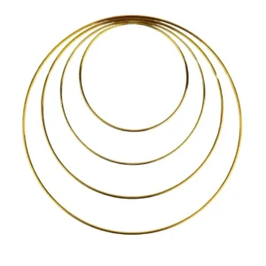 Altın Renkli Halkalar Makrome Kasası