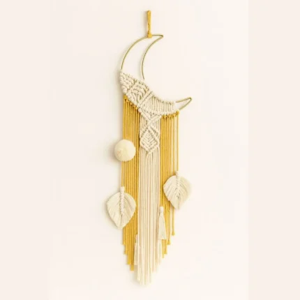 Ay 2 Ay Şekilli Metal Makrome Halkası | 40 Cm Büyük Çalışmalara Uygun