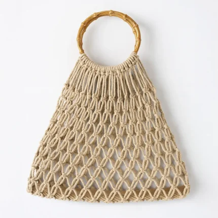 Bambu Görünümlü Yuvarlak Makrome Çanta Sapı – 20 cm 6 Canta 2 Bambu Görünümlü Yuvarlak Makrome Çanta Sapı – 20 cm