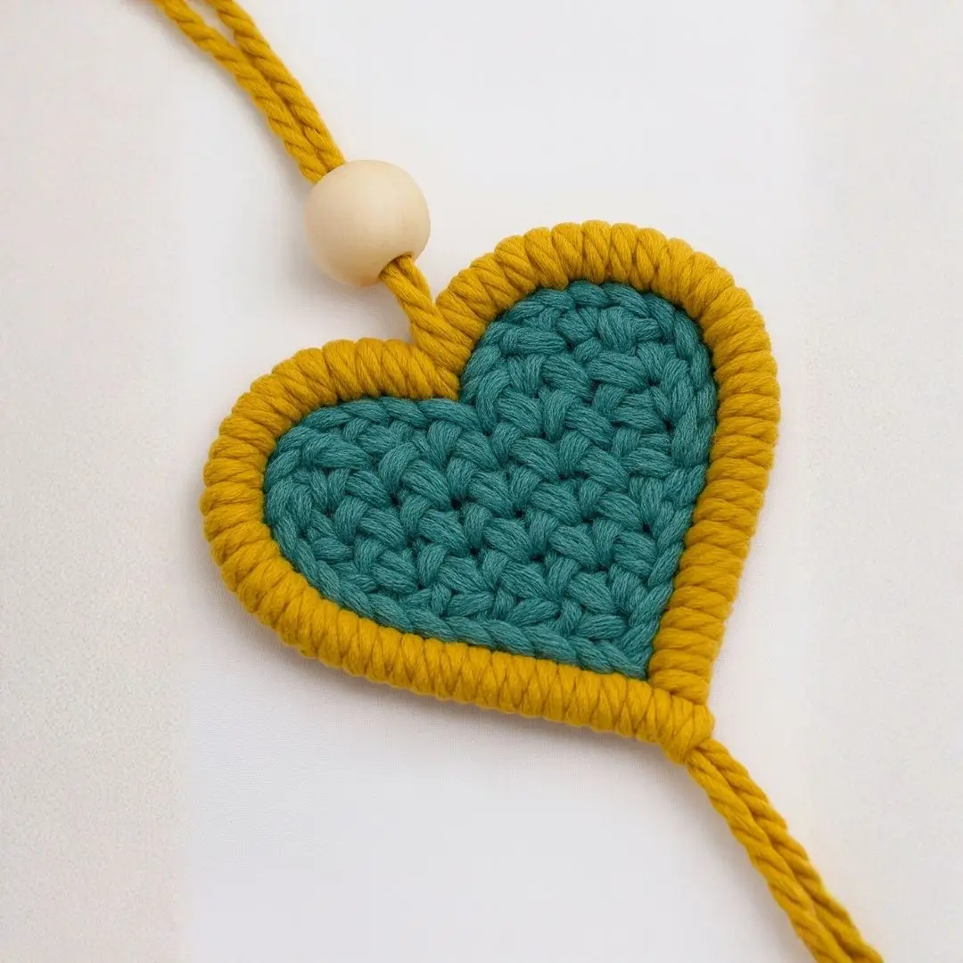 Kalp Şekilli Metal Makrome Halkası 2 Kalp Şekilli Metal Makrome Halkası - Görsel 2