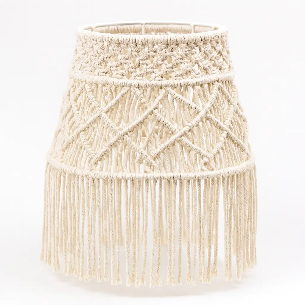 Makrome Abajur Kasası – Bohem Tarzı Makrome El Yapımı Avize Modeli 2 Makrome Abajur Kasası – Bohem Tarzı Makrome El Yapımı Avize Modeli - Görsel 2