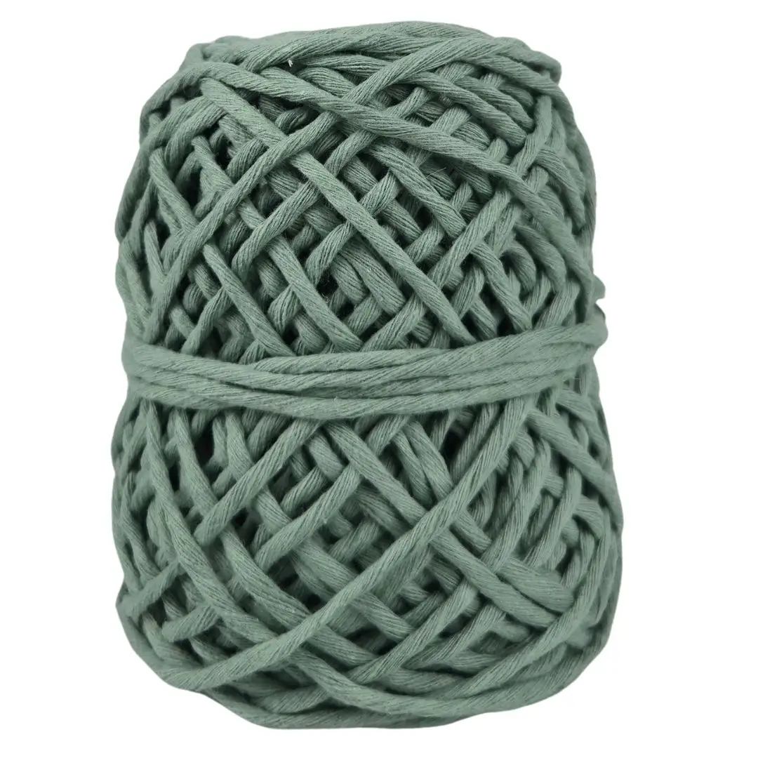 Yeşil Makrome İpi %100 Pamuk 3 mm | Doğal ve Yumuşak Doku 1 Yeşil Makrome İpi