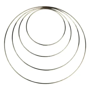 Gümüş Renkli Halkalar Makrome Kasası