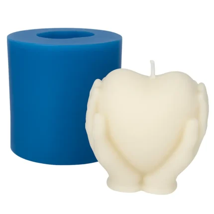 Kalp Tutan El Silikon Mum Kalıbı | Dekoratif El Yapımı Mum Kalıbı