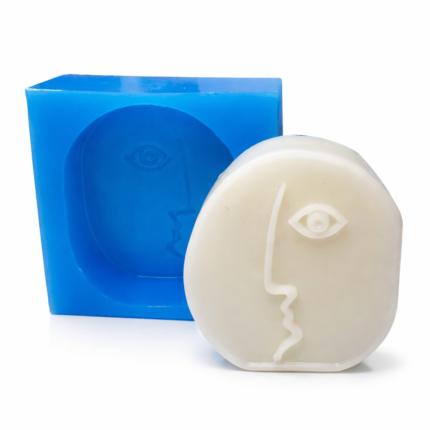 Yuvarlak Soyut Yüz Silikon Mum Kalıbı