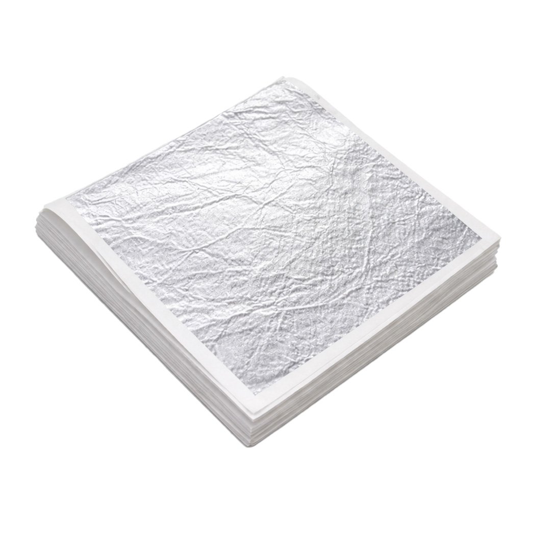 Yaprak Varak Gümüş 100 ad 16x16 cm (Büyük Boy) 1 Yaprak Varak Gümüş